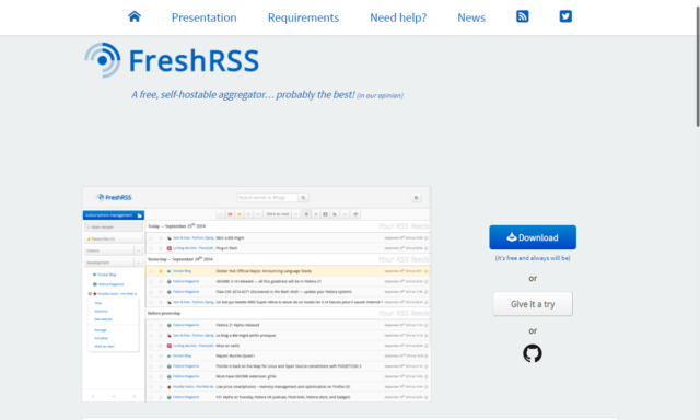自分のサーバーにRSSリーダーアプリ「Fresh RSS」を入れてみることに。 自分のサーバーにRSSリーダーアプリ「Fresh RSS」を入れてみることに。