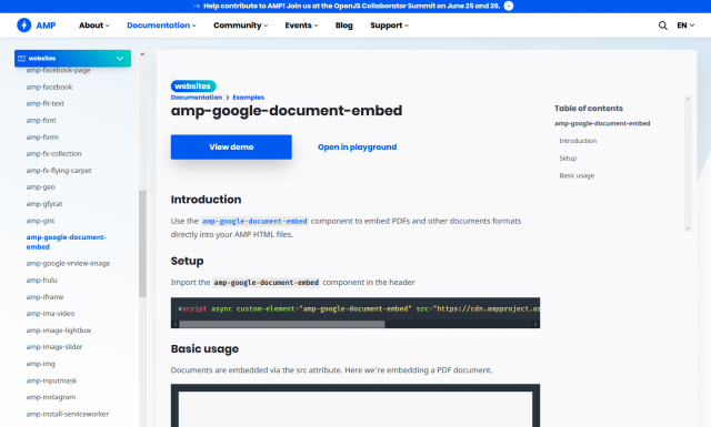 AMPでGoogleドキュメント、スプレッドシート、プレゼンテーションを埋め込み表示する方法 AMPでGoogleドキュメント、スプレッドシート、プレゼンテーションを埋め込み表示する方法